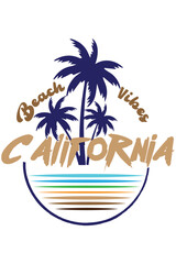 Fototapeta na wymiar california beach vibes tshirt design