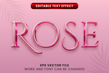 Pink rose aesthetic typography editable text effect