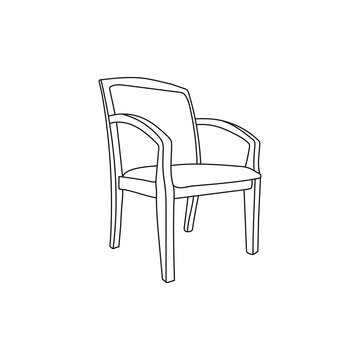 minimalist chair line simple logo design icon, furniture, interior, element design illustration template