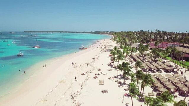 Luxurious Tropical Resort Paradise Island. Dominican Republic. Aerial drone view