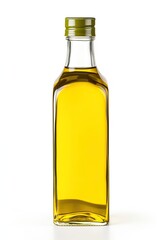 Olive Oil Bottle - Up Close and Isolated on White for Bio Food and Salad Beverage Nourishment. Generative AI