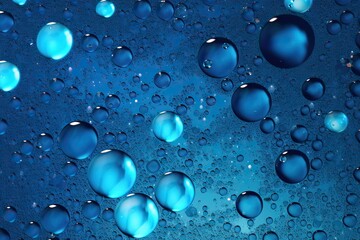 Seamless Blue Bubble Background - Abstract Liquid Water Circle Round Drink Wallpaper. Generative AI