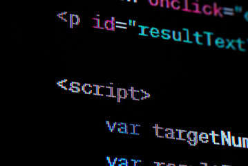 Java script source code on the screen.