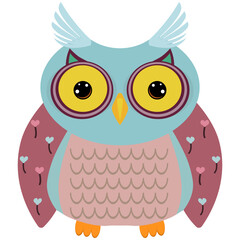 Cute funny owl vector illustration