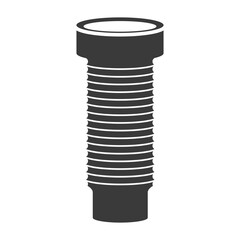 Corrugated pipe for toilet glyph icon isolated on white background.Vector illustration.