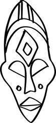 African mask drawing for decoration.
