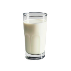 ai generated fresh milk in the glass on transparent