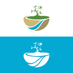 Green leaves Tree leaf ecology nature vector icon,Cuktivated plant in nature logo. Vector graphic design,Unique design. Premium vector.Health care logo design bundle