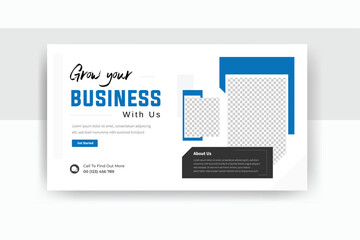 Grow your business with us YouTube thumbnail design 