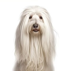 dog face shot, isolated on white background, generative AI