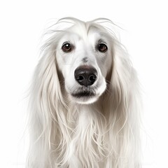 dog face shot, isolated on white background, generative AI