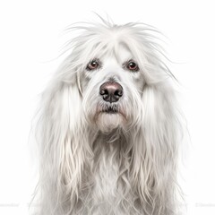 dog face shot, isolated on white background, generative AI