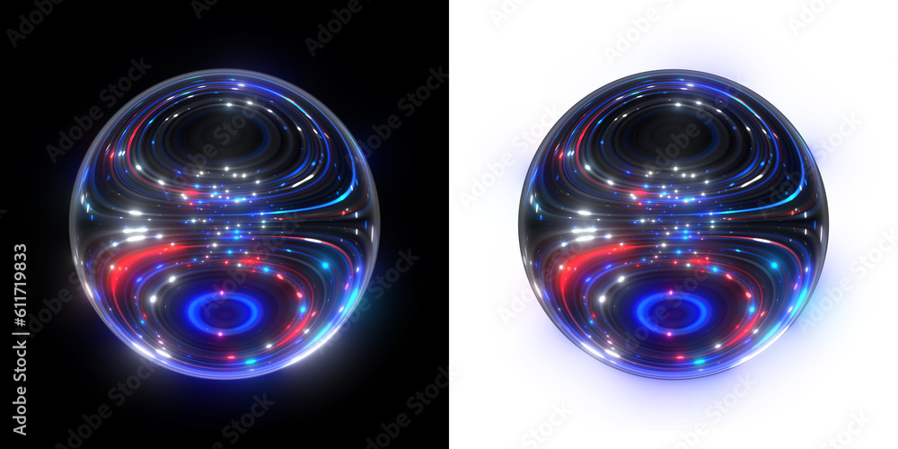 Poster dynamic sphere, abstract energy orb with illuminated particles and futuristic vibe. the power of sci