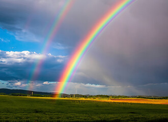 rainbow over the river