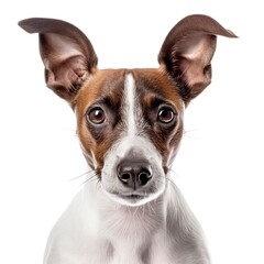 dog face shot, isolated on white background, generative AI