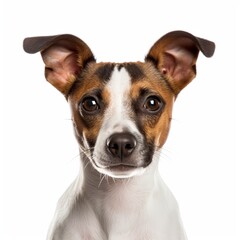 dog face shot, isolated on white background, generative AI