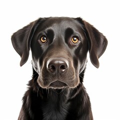 dog face shot, isolated on white background, generative AI