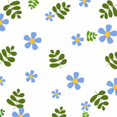 Colorful summer flowers and leaves bloom in the sunlight.