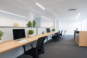 blurred image of modern office room, generative ai