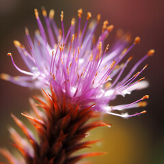 A close up of a purple flower with a blurry background Generative Ai