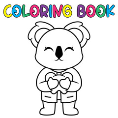 Coloring book cute doctor koala bear - vector illustration.