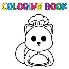 Coloring book cute chef dog - vector illustration.