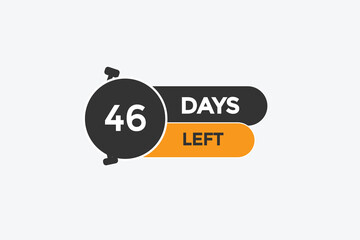 46 days left countdown template,46  day countdown left banner label button eps 46 
