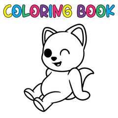 Coloring book cat and dog - vector illustration.