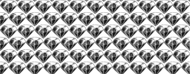 Rectangular transparent background with a seamless pattern of diamonds.