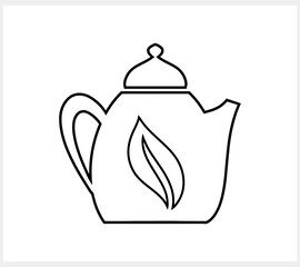 Doodle teapot icon isolated Hand drawn food drink clipart Vector stock illustration EPS 10