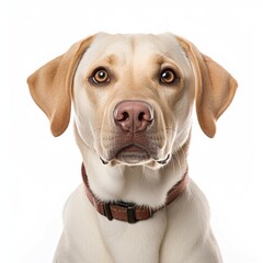 dog face shot, isolated on white background, generative AI