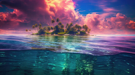 Bright colorful landscape of beautiful tropical sea