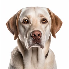 dog face shot, isolated on white background, generative AI