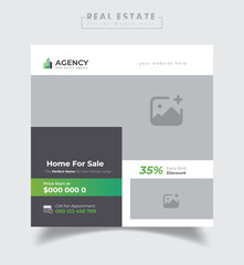 Real estate social media post or home sale online marketing flyer template design