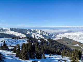 Ski gondola in the ski resort