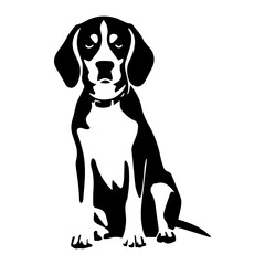Beagle dog cartoon on white background illustration