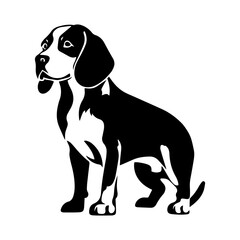 Beagle dog cartoon on white background illustration
