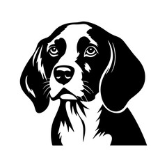 Beagle dog cartoon on white background illustration