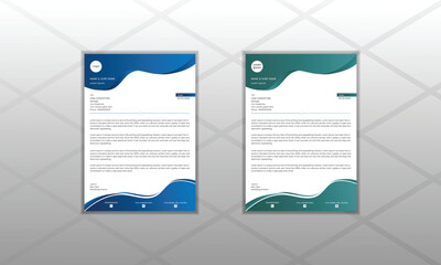 Modern ,clean ,simple official and business letterhead template design. With A4 size and 2 colors. 