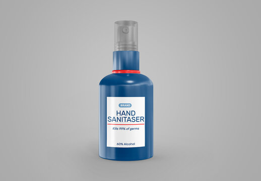 Spray Bottle Plastic Label Mockup