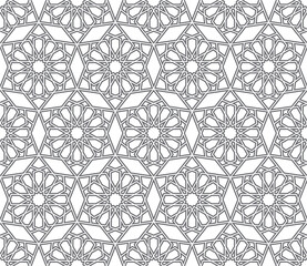 PNG seamless islamic pattern. Background illustration. Seamless girih pattern. Traditional Islamic Design. Mosque decoration element. Seamless geometric pattern. Ornamental pattern.