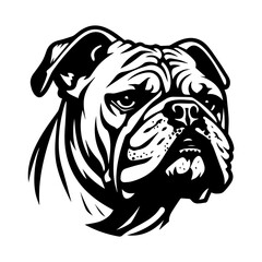 bulldog cartoon on white background illustration