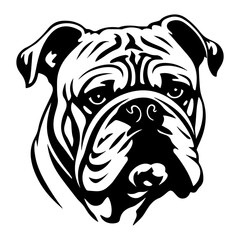 bulldog cartoon on white background illustration