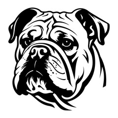 bulldog cartoon on white background illustration