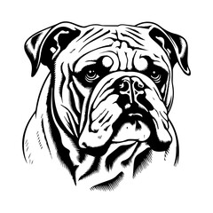 bulldog cartoon on white background illustration