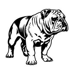 bulldog cartoon on white background illustration