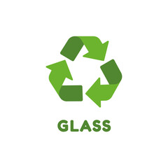 Vector green recycling symbol color. Green recycle symbol on white background.