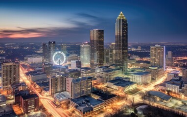 Atlanta, Georgia, USA downtown skyline, Generative AI - obrazy, fototapety, plakaty