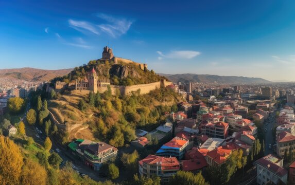 Panoramic view of Tbilisi, Georgia, Generative AI