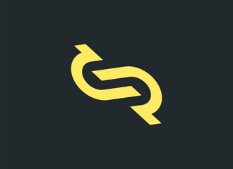 Letter S CR RS Logo Design Vector